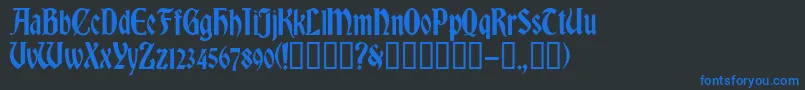 RomvelCyr Font – Blue Fonts on Black Background