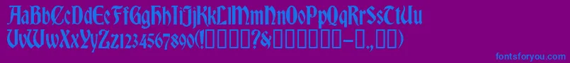 Czcionka RomvelCyr – niebieskie czcionki na fioletowym tle