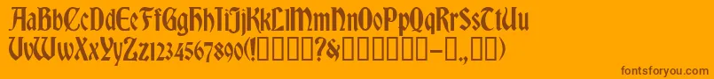 RomvelCyr-Schriftart – Braune Schriften auf orangefarbenem Hintergrund