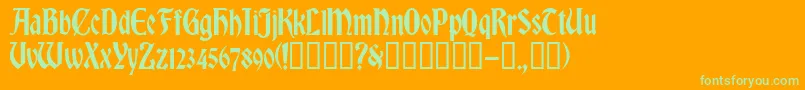 RomvelCyr Font – Green Fonts on Orange Background