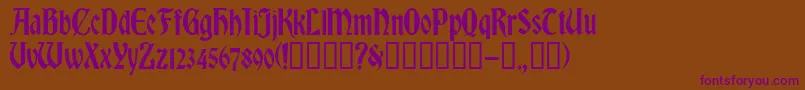 RomvelCyr Font – Purple Fonts on Brown Background