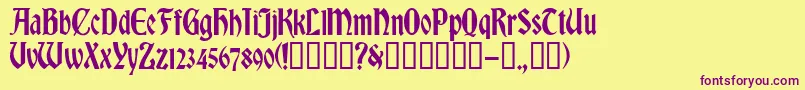 RomvelCyr Font – Purple Fonts on Yellow Background