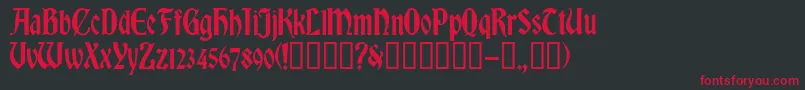 RomvelCyr Font – Red Fonts on Black Background