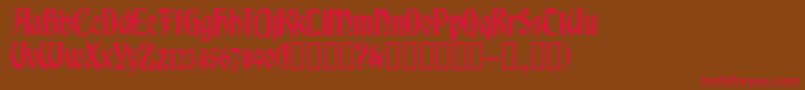 RomvelCyr Font – Red Fonts on Brown Background