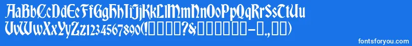RomvelCyr Font – White Fonts on Blue Background