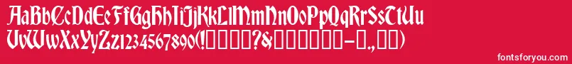 RomvelCyr Font – White Fonts on Red Background