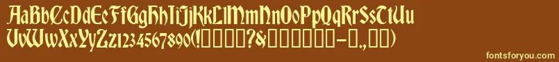 RomvelCyr Font – Yellow Fonts on Brown Background
