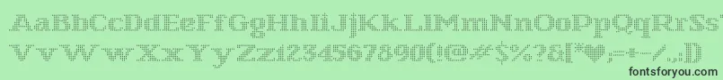 StarryStitch Font – Black Fonts on Green Background