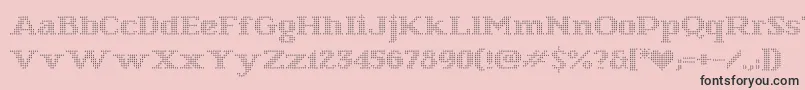 StarryStitch-Schriftart – Schwarze Schriften auf rosa Hintergrund