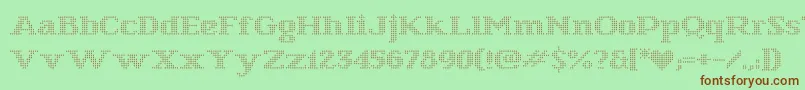 StarryStitch Font – Brown Fonts on Green Background