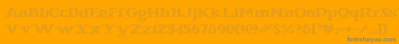 StarryStitch-Schriftart – Graue Schriften auf orangefarbenem Hintergrund