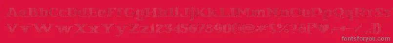 StarryStitch Font – Gray Fonts on Red Background