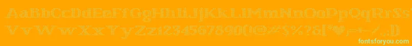 StarryStitch Font – Green Fonts on Orange Background