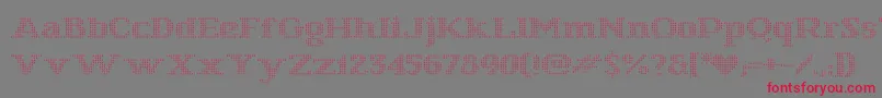 StarryStitch Font – Red Fonts on Gray Background