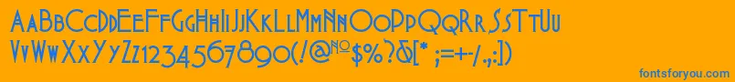 Babesintoylandnf Font – Blue Fonts on Orange Background