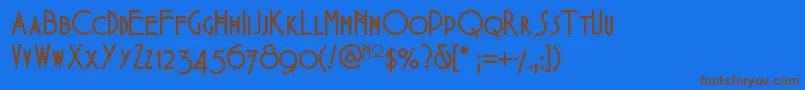 Babesintoylandnf Font – Brown Fonts on Blue Background