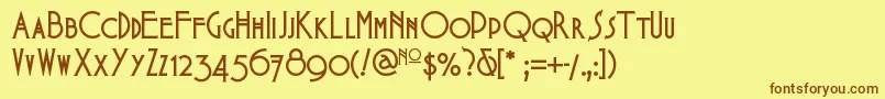 Babesintoylandnf Font – Brown Fonts on Yellow Background