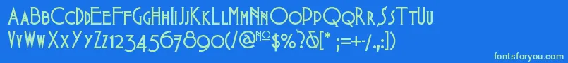 Babesintoylandnf Font – Green Fonts on Blue Background