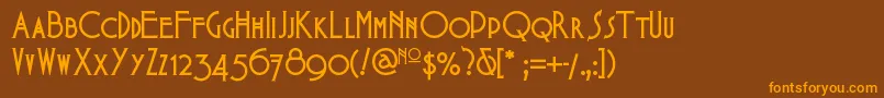 Babesintoylandnf Font – Orange Fonts on Brown Background