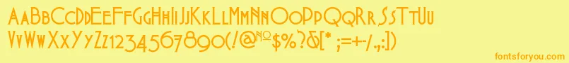 Babesintoylandnf Font – Orange Fonts on Yellow Background