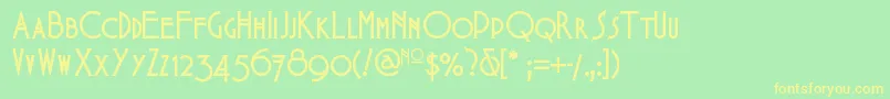 Babesintoylandnf Font – Yellow Fonts on Green Background