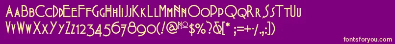 Babesintoylandnf Font – Yellow Fonts on Purple Background