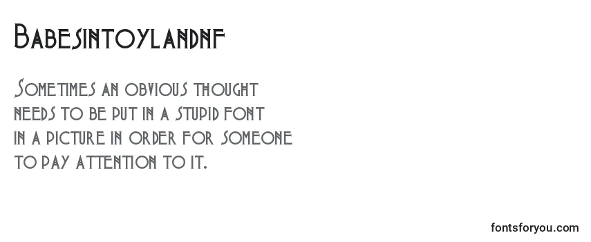 Review of the Babesintoylandnf (91623) Font