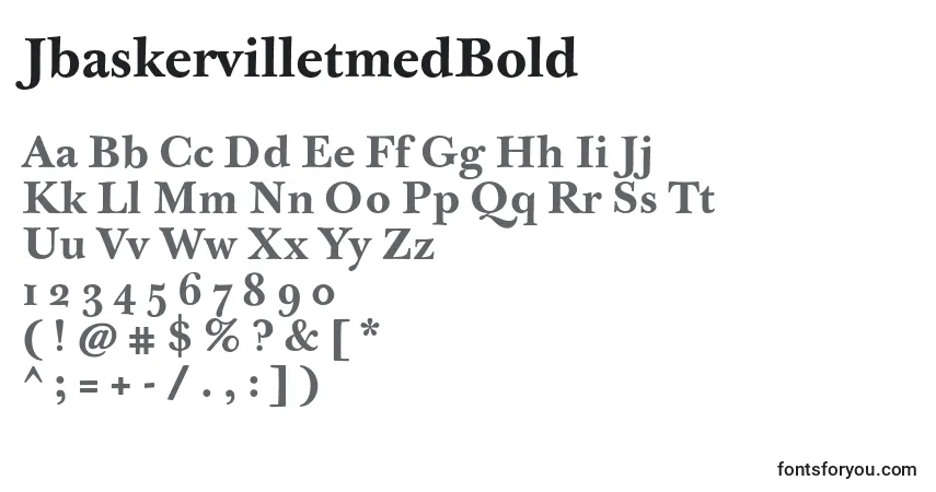 Czcionka JbaskervilletmedBold – alfabet, cyfry, specjalne znaki