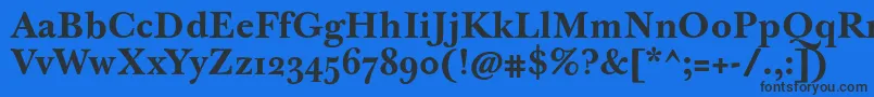 Шрифт JbaskervilletmedBold – чёрные шрифты на синем фоне