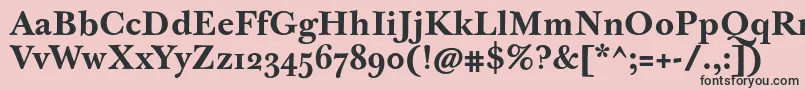 JbaskervilletmedBold-Schriftart – Schwarze Schriften auf rosa Hintergrund