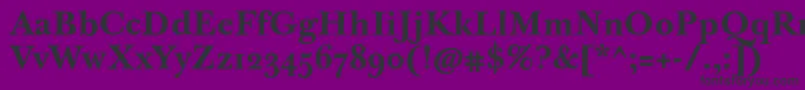 JbaskervilletmedBold-Schriftart – Schwarze Schriften auf violettem Hintergrund