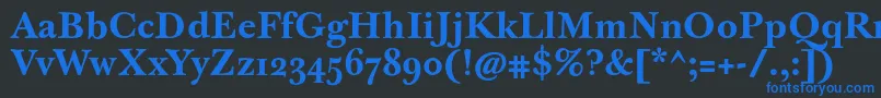 JbaskervilletmedBold Font – Blue Fonts on Black Background
