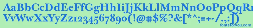 Шрифт JbaskervilletmedBold – синие шрифты на зелёном фоне