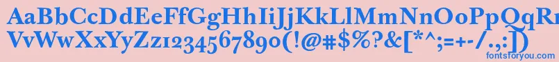 フォントJbaskervilletmedBold – ピンクの背景に青い文字