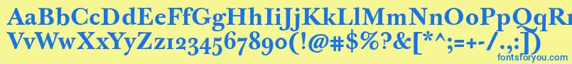 Шрифт JbaskervilletmedBold – синие шрифты на жёлтом фоне