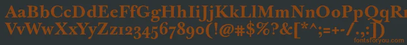 JbaskervilletmedBold-fontti – ruskeat fontit mustalla taustalla