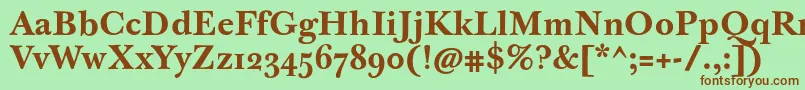 JbaskervilletmedBold-fontti – ruskeat fontit vihreällä taustalla