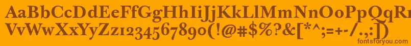 Czcionka JbaskervilletmedBold – brązowe czcionki na pomarańczowym tle