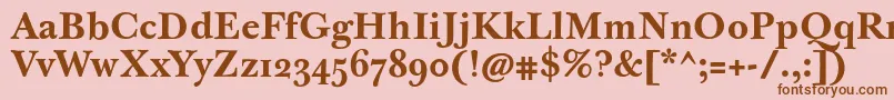 JbaskervilletmedBold-fontti – ruskeat fontit vaaleanpunaisella taustalla