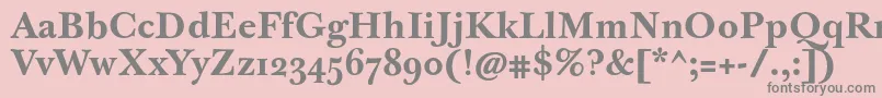 JbaskervilletmedBold-fontti – harmaat kirjasimet vaaleanpunaisella taustalla