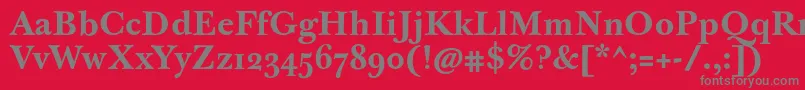 フォントJbaskervilletmedBold – 赤い背景に灰色の文字