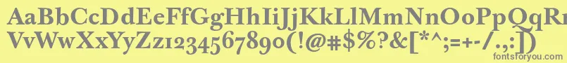 フォントJbaskervilletmedBold – 黄色の背景に灰色の文字