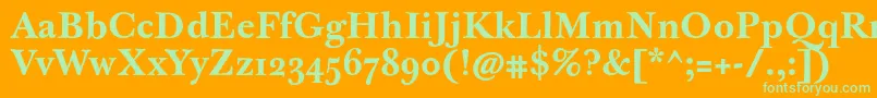 Шрифт JbaskervilletmedBold – зелёные шрифты на оранжевом фоне