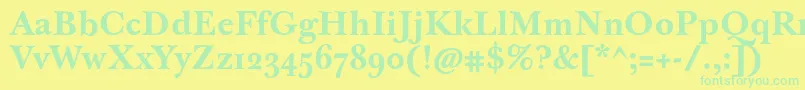 JbaskervilletmedBold Font – Green Fonts on Yellow Background