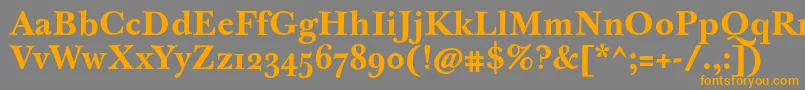 JbaskervilletmedBold-Schriftart – Orangefarbene Schriften auf grauem Hintergrund
