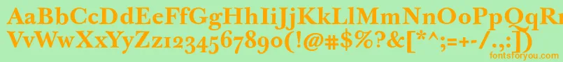Шрифт JbaskervilletmedBold – оранжевые шрифты на зелёном фоне