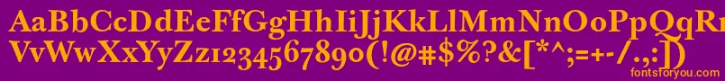 JbaskervilletmedBold Font – Orange Fonts on Purple Background