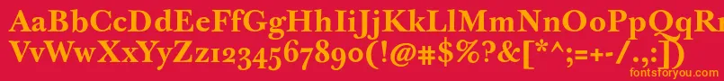 JbaskervilletmedBold Font – Orange Fonts on Red Background