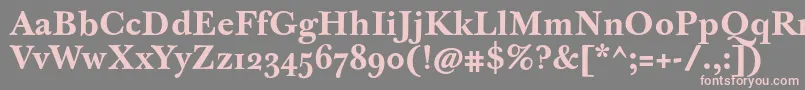 JbaskervilletmedBold-fontti – vaaleanpunaiset fontit harmaalla taustalla