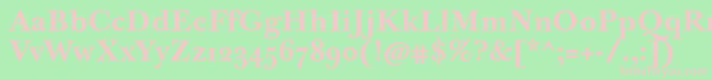 フォントJbaskervilletmedBold – 緑の背景にピンクのフォント